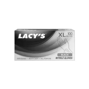 LACY'S NITRILE GLOVES (BLACK) XL 100PCS