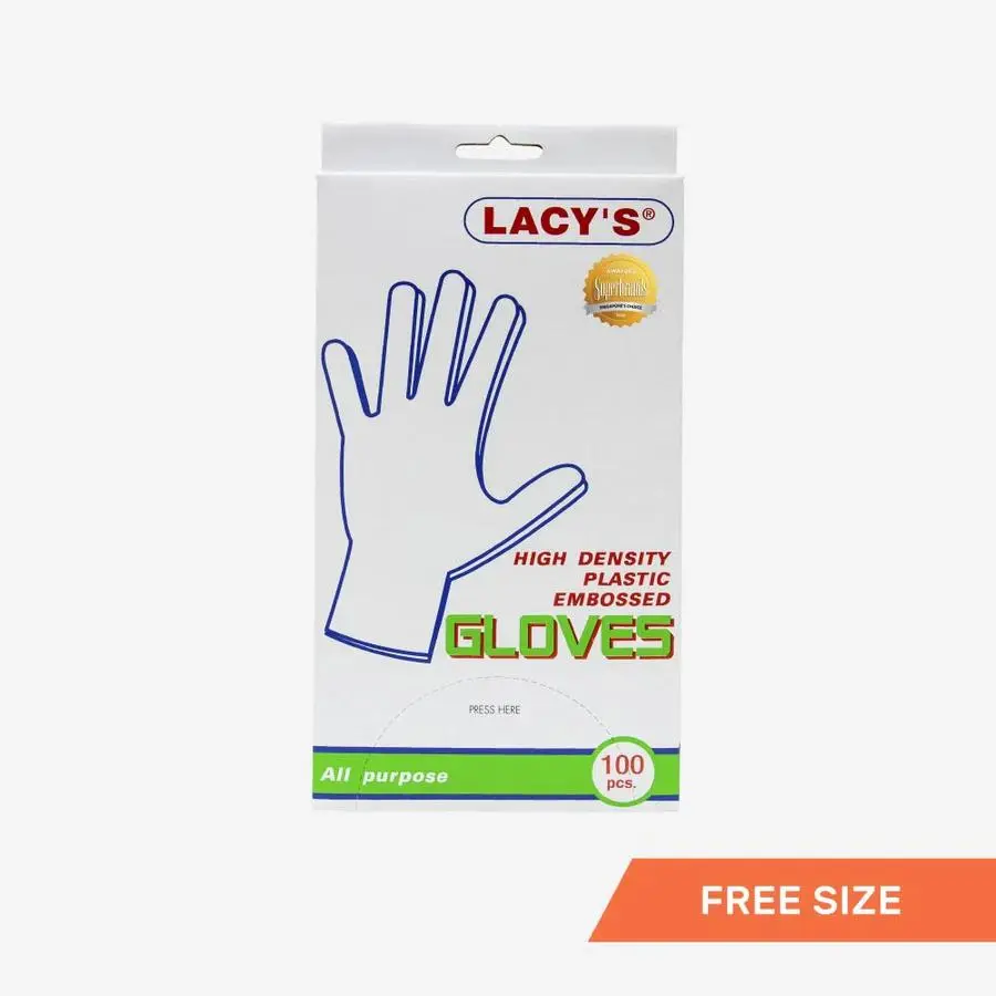 LACY'S HIGH DENSITY PLASTIC GLOVES 100PCS