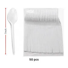 7" PLASTIC SPOONS 50PCS